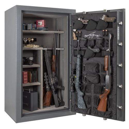 Amsec Safes Gun Safe American Security NF Series - ETL 90 Minute Fire Rating, U.L. Listed RSC Burglary Rated, Stor-it PDO, (14) 1.5" Bolts, Gunmetal Gray Powder Coat, Black Nickel Hardware, ESL5 Electronic Lock Model: NF6032E5-LTN-F-GY-A
