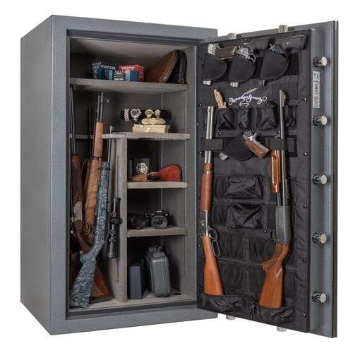 Amsec Safes Gun Safe American Security NF Series - ETL 90 Minute Fire Rating, U.L. Listed RSC Burglary Rated, Stor-it PDO, (14) 1.5" Bolts, Gunmetal Gray Powder Coat, Black Nickel Hardware, ESL5 Electronic LockModel: NF6030E5-LTN-F-GY-A
