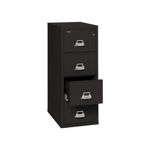 FireKing FireKing 4-Drawer Legal / Black FIREKING Classic Vertical File Cabinet- High Security Key Lock