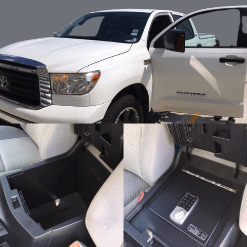 Lock'er Down Safes Car Safes LOCK'ER DOWN Console Safe 2007 ‐ 2013 Toyota Tundra 2008‐19 Sequoia w/ ExXtreme 4 Digit Lock Lid Option Model: LD2013EX/4D