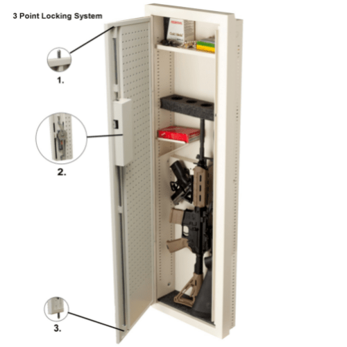 V-Line In-Wall V-LINE Closet Vault II-Ivory Long Gun and Pistol Safe - Mechanical Lock